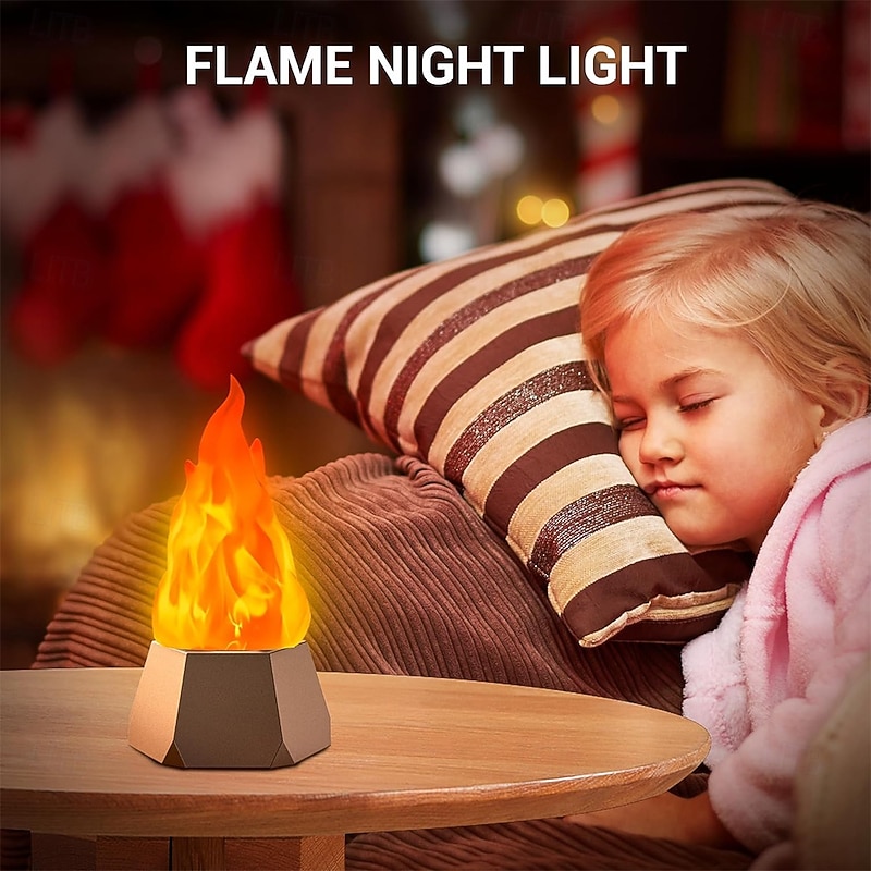 Fake Fire Lamp USB Rechargeable Flameless Candles with Flickering Flame 3-Mode LED Flame Light for Outdoor Camping Holiday Halloween Christmas Thanksgiving Table Yard Decorations4