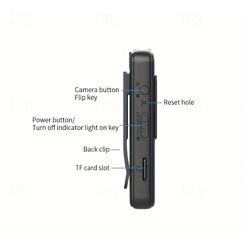 High-definition 1080P portable recorder with photo and video recording equipped with a fill light 0.9-inch IPS screen flip lens back clip magnetic camera and voice recorder with a 32GB card.3