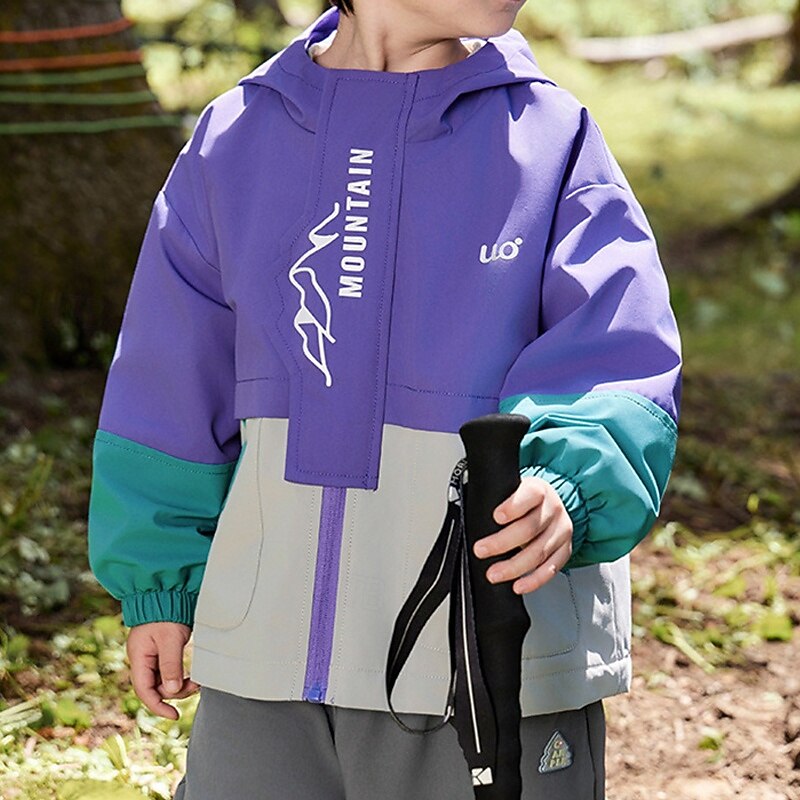 Kids Girls' Hiking Jacket Outdoor Jacket Coat Color Block Fashion Zipper Pocket School Coat Outerwear 4 years+ Spring Apple Green Pinky3