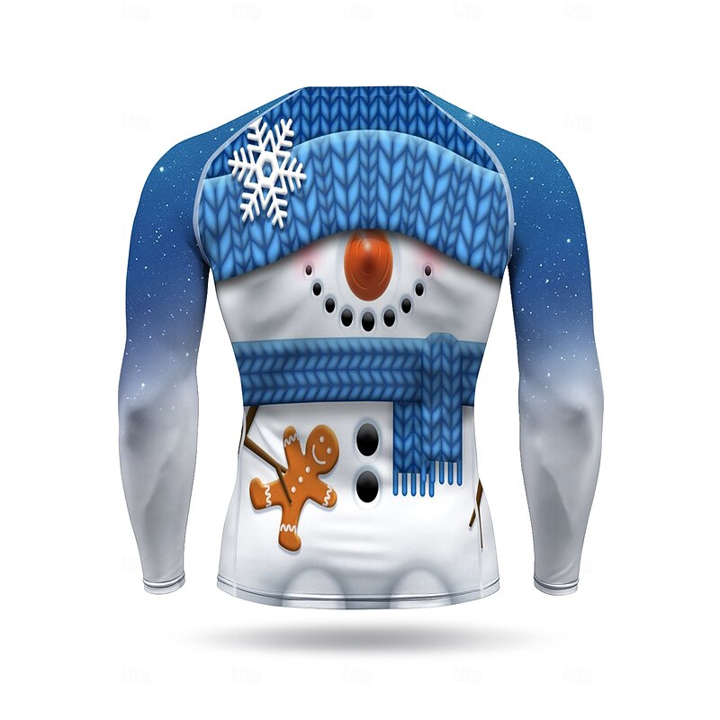 Christmas Men's Unisex Running T-Shirt Athletic Shirt Gym Shirt Fitness Shirt Workout Shirt Long Sleeve Tee Tshirt UPF 50 UV Resistant Soft Sweat wicking Gym Workout Mountain Bike MTB Hiking2