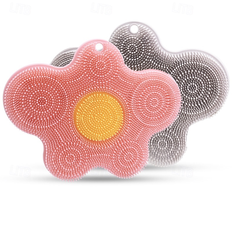 Shower Foot Scrubber Mat Silicone Back Exfoliating Cleaner, Feet Message Bath Washer Pad with Suction Cups for Wall Non-Slip - Itchy Toes Dead Skin Beauty Deep Clean Soft Bristles3