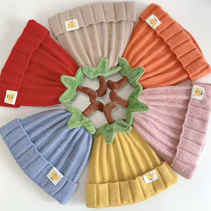 Fall Thanksgiving Kids Knit Pumpkin Hat, Winter Warm Thick Beanie with Ear Protection, Cute Baby Boys Girls Cartoon Hat for Outdoor Travel, Holiday Party, Birthday Gift3