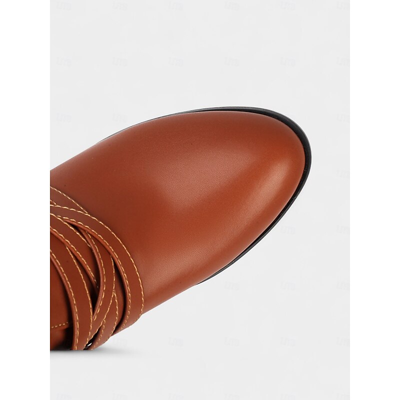 Women's Black Mid-Calf Slouchy Boots with Buckle Straps, Stylish and Versatile for Casual, Fall & Winter Wear. 13