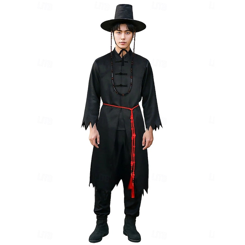 Korean Idol Inspired Pop Star Hanbok Halloween Group Couples Costumes Fancy Dress Korean Traditional Virtual Idol Movie Cosplay for Couple's Men's Women's Kid's Adults' Halloween Carnival Performance2