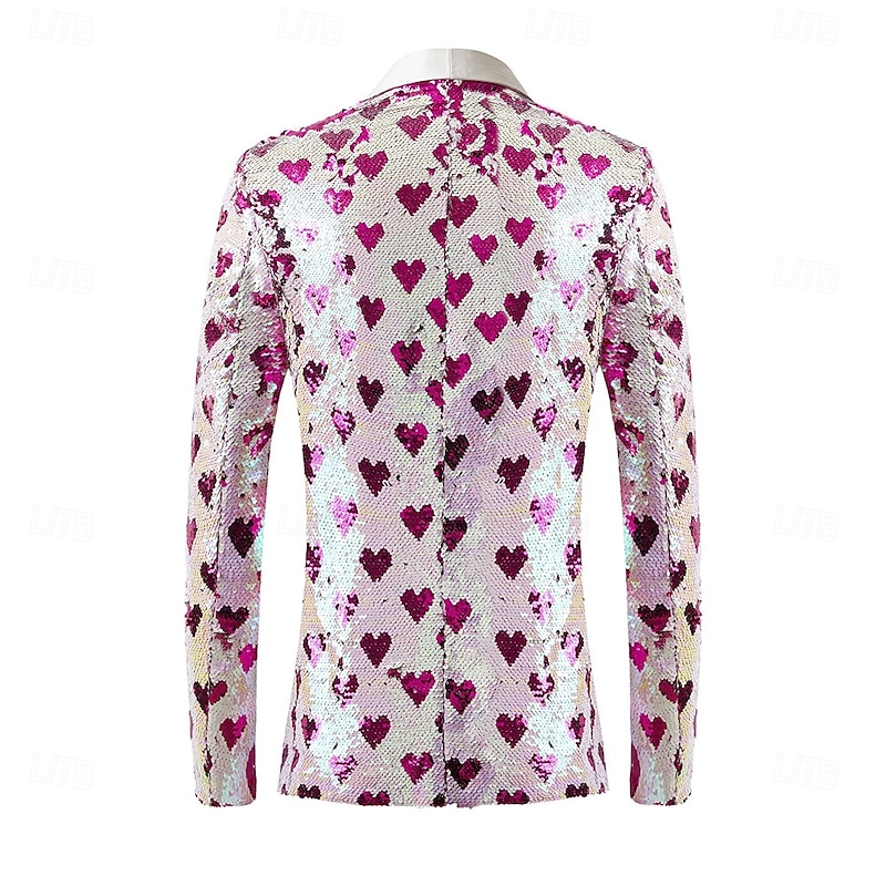 Men's Blazer Jacket Shawl Collar Fashion Pattern White Tailored Fit2