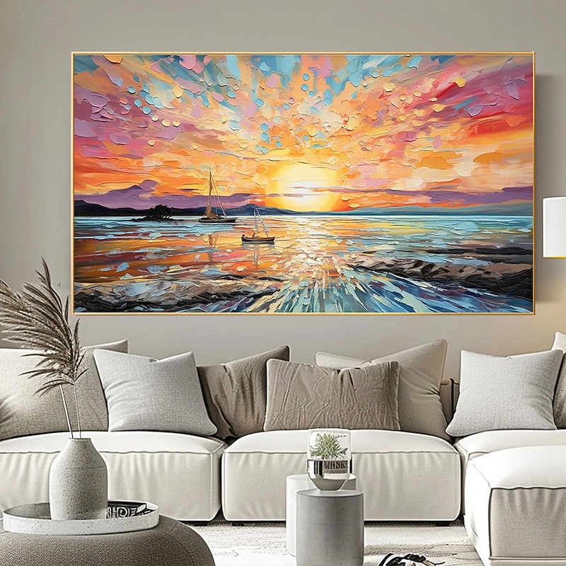 Handmade Oil Painting Canvas Wall Art Decor Original sunsets full for Home Decor With Stretched FrameWithout Inner Frame Painting3