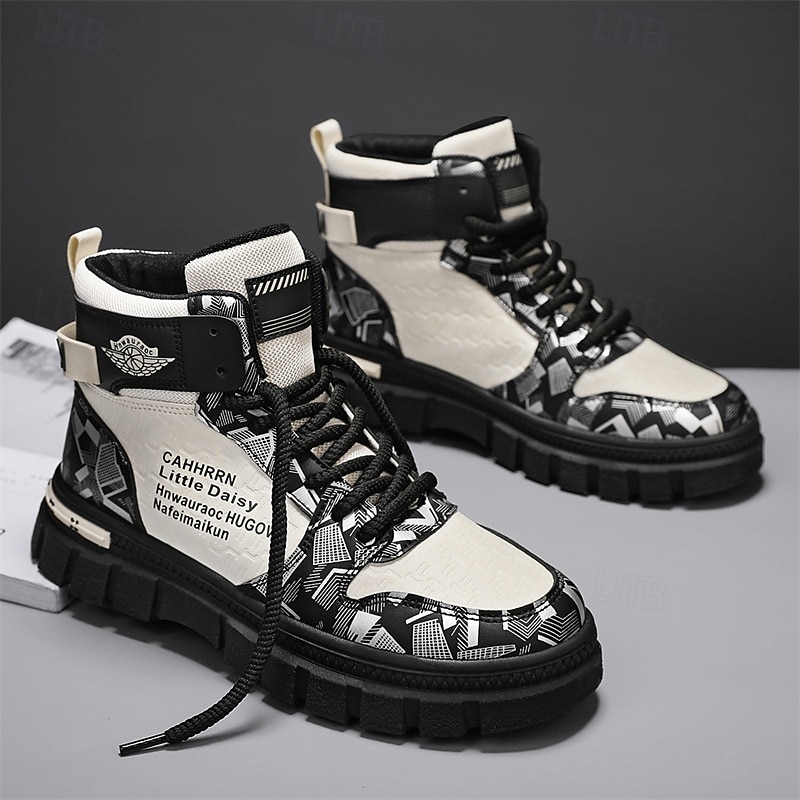Men's High Top Fashion Casual Sneakers | Trendy Printed Design for Street Style & Daily Wear2