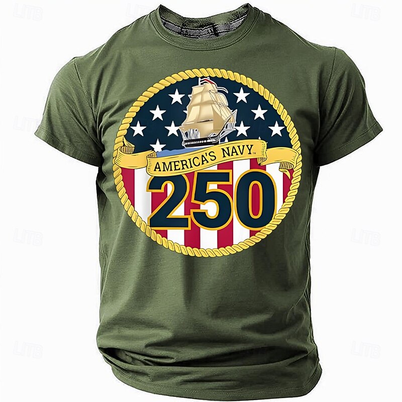 Men's America's 250th Anniversary T Shirt Short Sleeve T shirt 3D Print Crew Neck Shirt Daily Military Street Daily Black Red Blue Summer Spring Clothing Apparel S M L XL XXL XXXL3