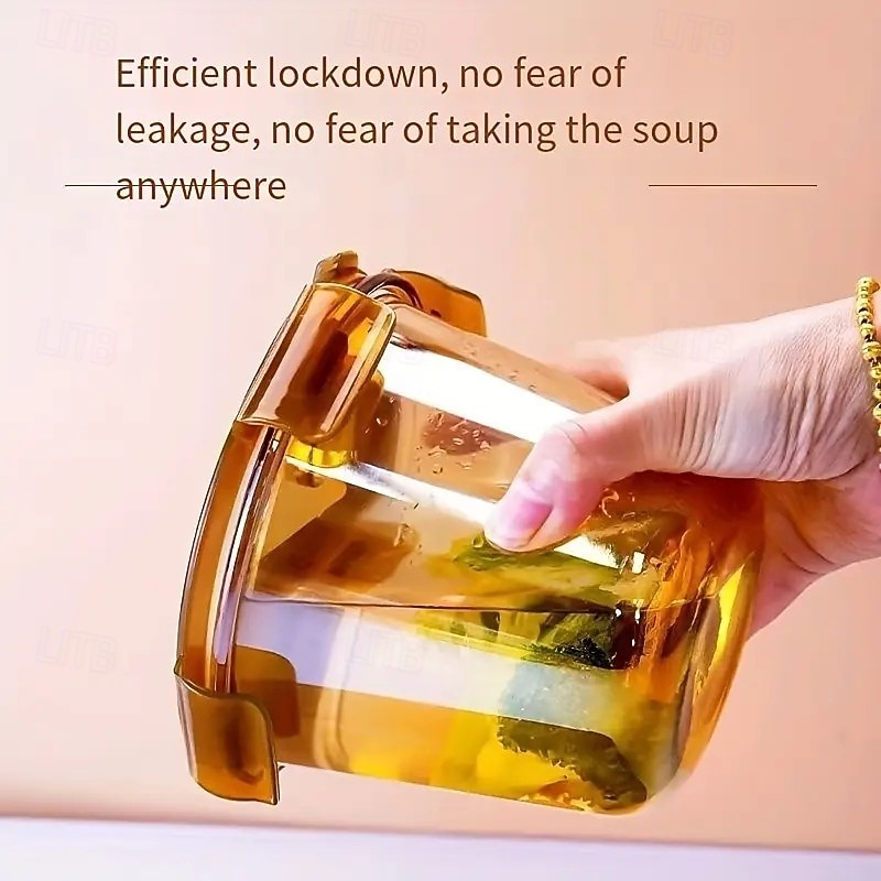 Multifunction Microwave Safe Glass Lunch Box with Lid – Perfect for Office Employees, Keeps Food Fresh and Warm, Ideal for Soup, Fruit, and More2