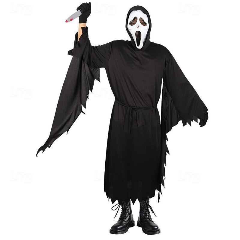 Death Ghostface Halloween Cosplay Costume Mask Scream Horror Scary Costume Kid's Carnival Mardi Gras Party Stage Easy Halloween Costumes Dress Up