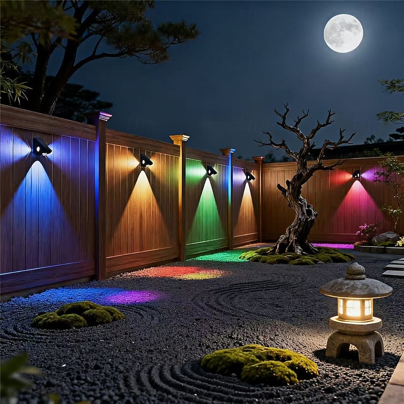 Led Solar Powered Lighting For Garden Walls Outdoor Courtyard Wall Lights Waterproof Spotlights Burst Lights And Wall Cleaning Lights  1PC3