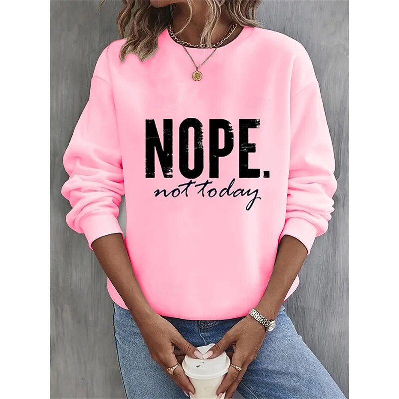 Women's Sweatshirts Graphic Letter Vintage Casual Long Sleeve Crew Neck Regular Tops Street Dailywear Casual Print Black White Pink Blue Green Spring Fall Winter4