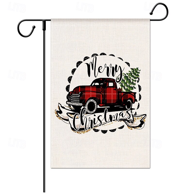 Christmas Garden Flag, Linen Double-Sided Digital Print Yard Banner, Outdoor Holiday Decoration for Lawn, Porch, and Garden4