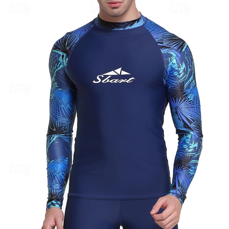 Men's Swim Top Dive Skin Shirt UPF50+ Long Sleeve Swimwear Swimming Diving Surfing Snorkeling Patchwork Summer Spring Autumn2