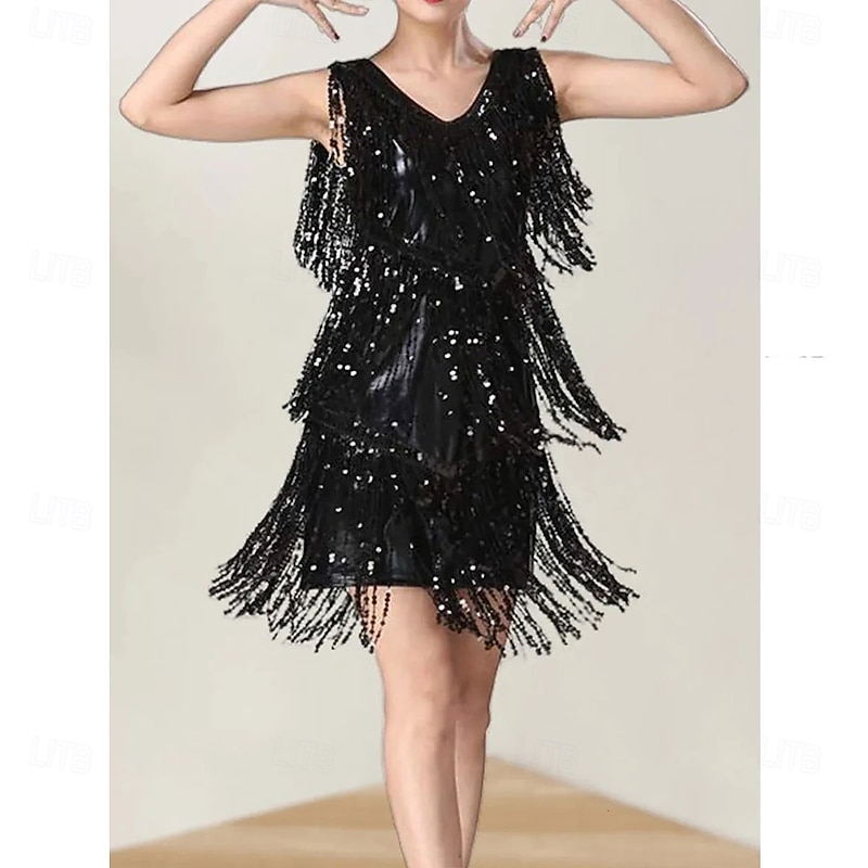 Women Modern Ballroom Latin Dance Dress Tassel Fringe Salsa Tango Dance Costume Sexy Five Colors Performance Stage Wear 2505304