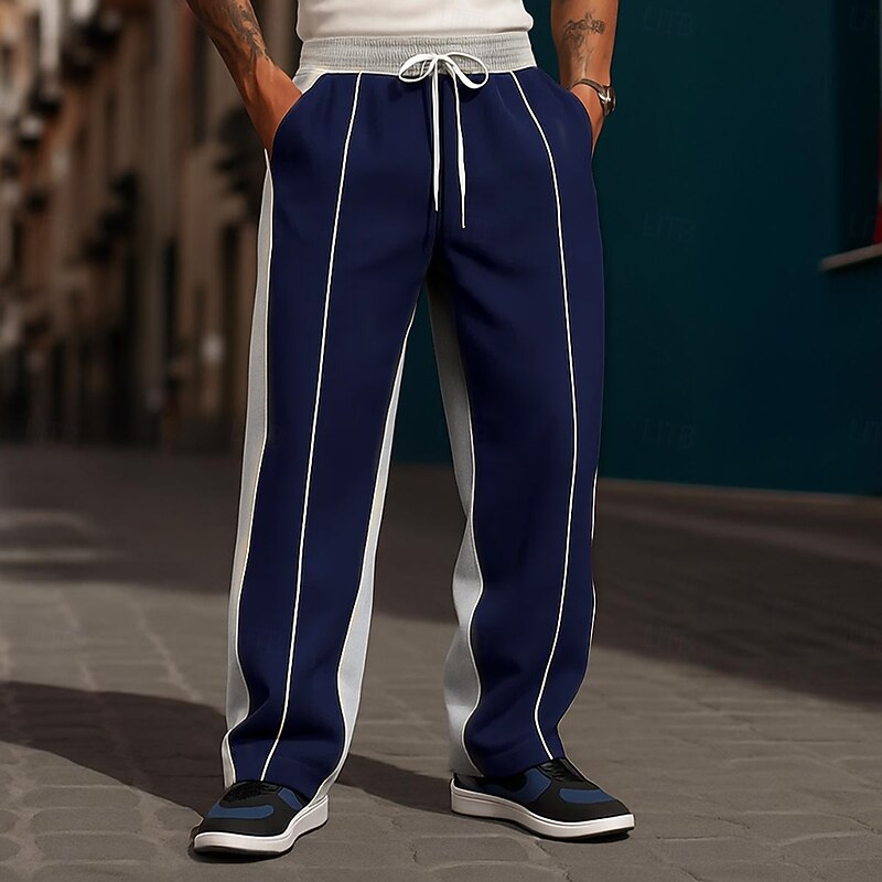 Men's Sweatpants Wide Leg Sweatpants Athletic Pants Trousers Open Bottom Sweatpants Drawstring Elastic Waist Plain Moisture Wicking Breathable Full Length Outdoor Sports Outdoor Casual Vacation4