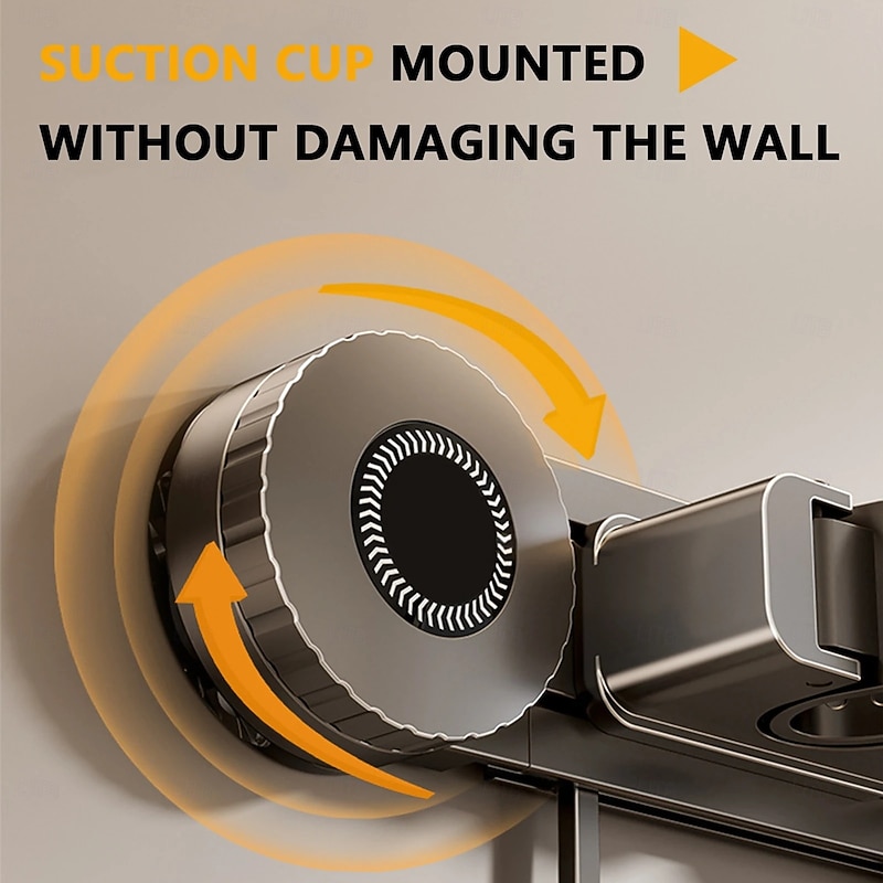 Suction Mop Holder – No-Drill Wall-Mounted Hook for Brooms, Mops, and Cleaning Tools, Bathroom Storage Rack for Doors2