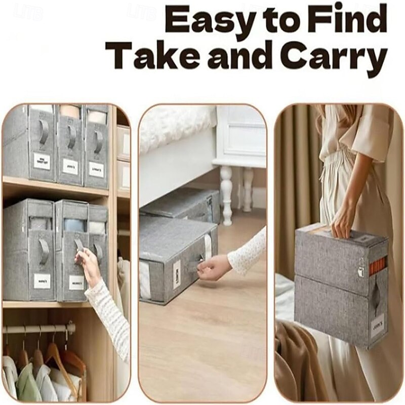 Multi-Use Storage Bags Dustproof Organizer with Clear Window Collapsible Zippered Container Dustproof Organizer For Bedding Quilts Blankets Space-Saving Design for Closet & Under-Bed Storage4