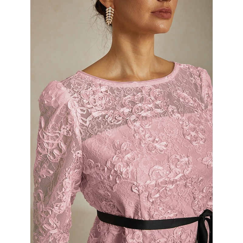 Women's Lace Tops Floral Graphic Elegant Stylish Boat Neck Regular Tops Blush Pink Summer Spring Fall3