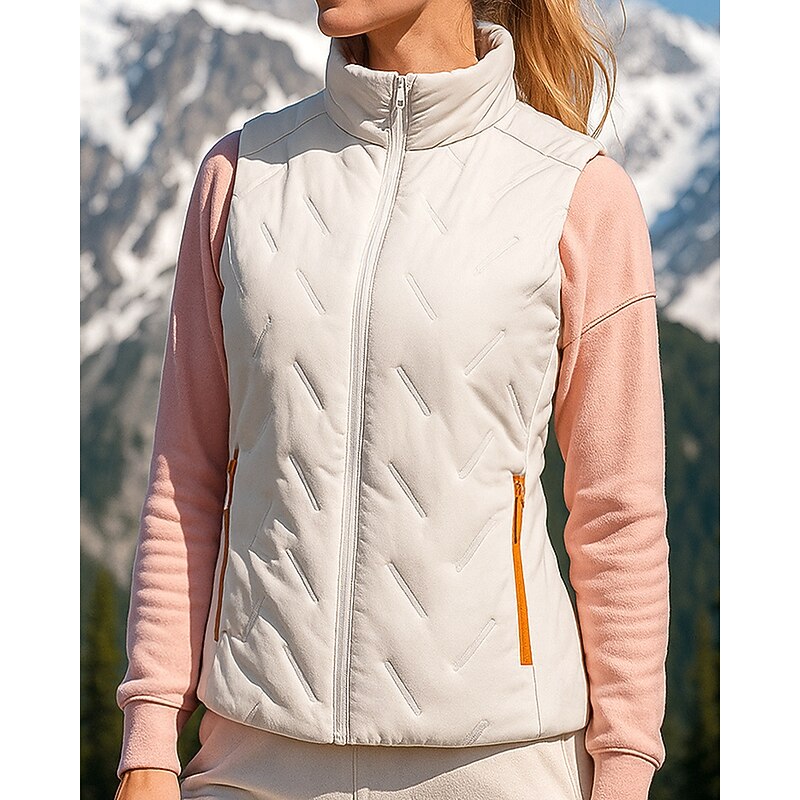 Women's Hiking Vest Fleece Vest Sleeveless Top Outdoor Thermal Warm Winter Zipper Pocket Polyester Black White Hunting Fishing Climbing3