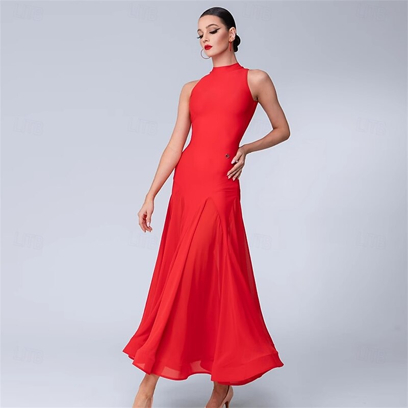 Women's Ballroom Waltz Modern Dance Dresses Performance Competition Dancewear3