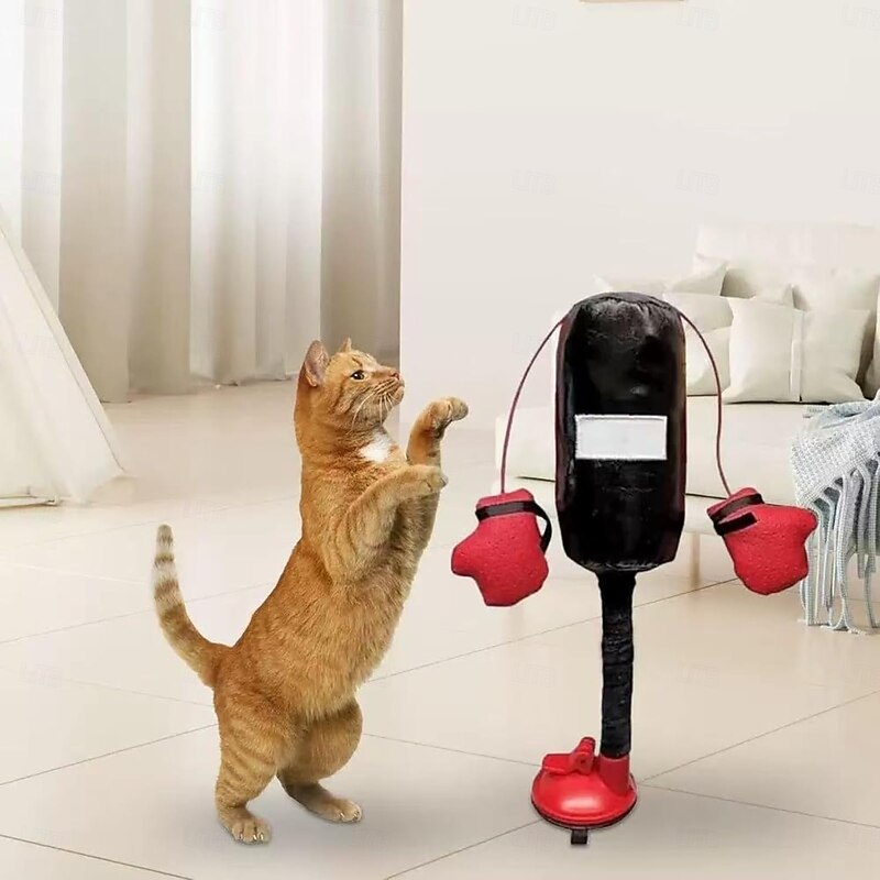 Cat Boxing Toy Punching Bag Play Gym with Spring-Loaded Bobbing Action, Suction Cup Base, Bells & Crinkles, Interactive Cat Toy for Indoor Cats4