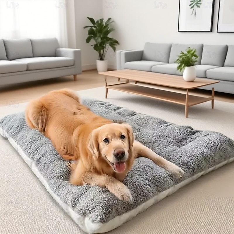Large Dog & Cat Bed, Reversible Plush Pet Mattress, Cozy Sofa Bed for Dogs, Popular Social Media Pet Mat, Soft Washable Pet Nest for Large Dogs