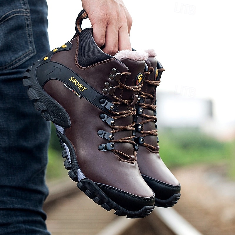 Men's Green Outdoor Hiking Boots with Durable Grip Sole, Waterproof Trail Sneakers for Trekking, Climbing and Mountain Adventures2