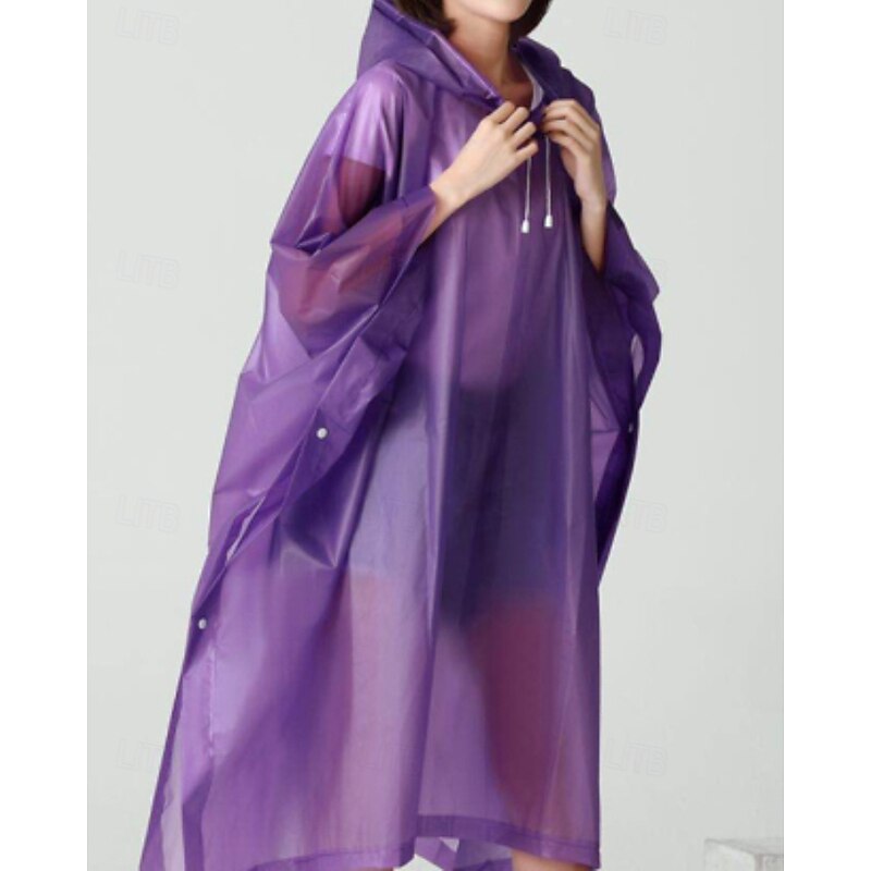 Women's Cloak / Capes Waterproof Windproof Irregular Hem Casual Plain Vacation Street Daily Wear Going out Long Hooded Regular Fit Long Sleeve Outerwear White Yellow Pink Fall Winter2