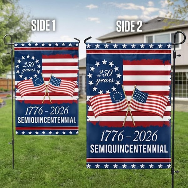 1776-2026 USA 250th Anniversary Garden Flag, Patriotic American Birthday Outdoor Banner for Yard, Lawn, Porch, or Independence Day Decoration2