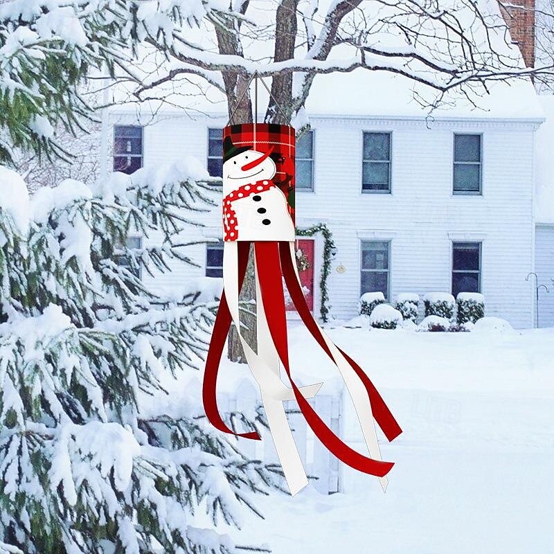 New Christmas Windsock Flag Outdoor Hanging Banner, Yard Garden Holiday Decoration, Wind Chime and Hanging Flag Ornament2