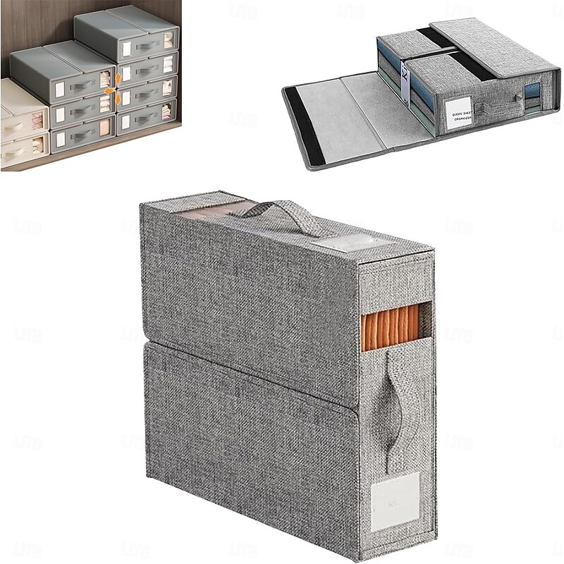 Multi-Use Storage Bags Dustproof Organizer with Clear Window Collapsible Zippered Container Dustproof Organizer For Bedding Quilts Blankets Space-Saving Design for Closet & Under-Bed Storage