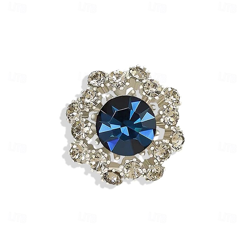 Brooches Geometrical Flower Fashion Simple Classic Brooch Jewelry Blue For Wedding Party Gift Engagement Prom Festival4
