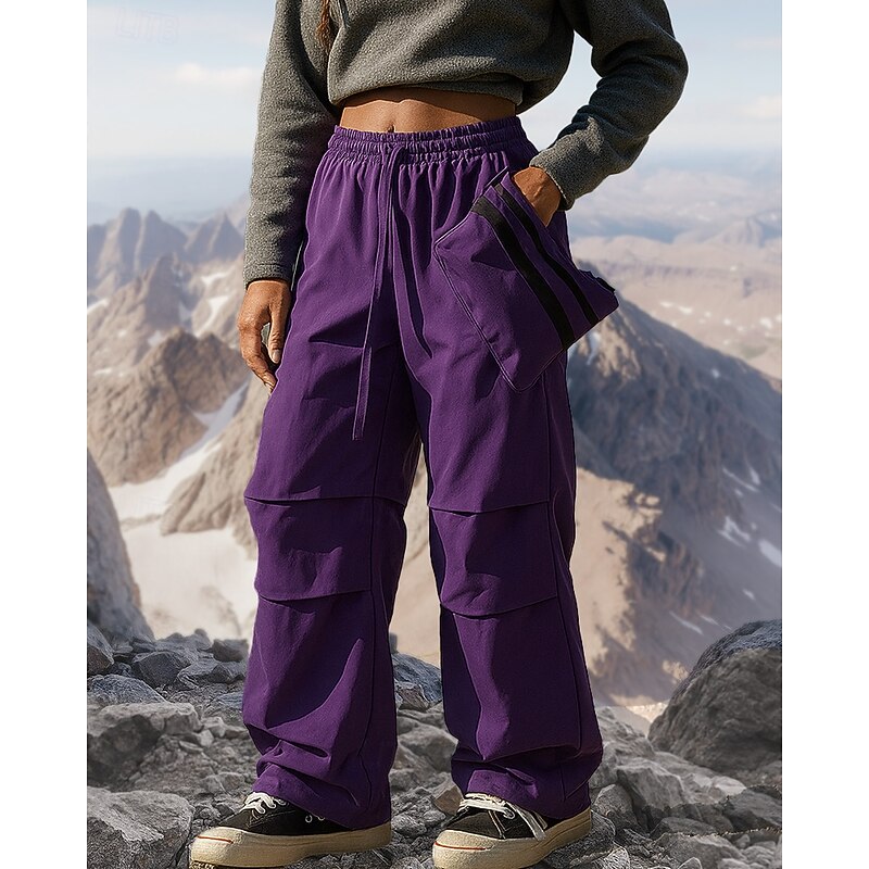 Women's Cargo Pants Hiking Pants Trousers Hiking Trousers Outdoor Regular Fit Waterproof Windproof Pants / Trousers Pocket Elastic Waist Black Red Camping / Hiking Hunting Camping / Hiking / Caving