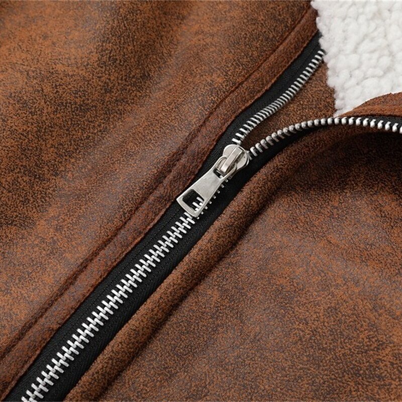Men's Faux Suede Jacket Winter Jacket Fleece Jacket Sherpa Jacket Vacation Daily Thermal Warm Pocket Fleece Fall Winter Plain Fashion Streetwear Lapel Regular Black Brown Green Jacket4