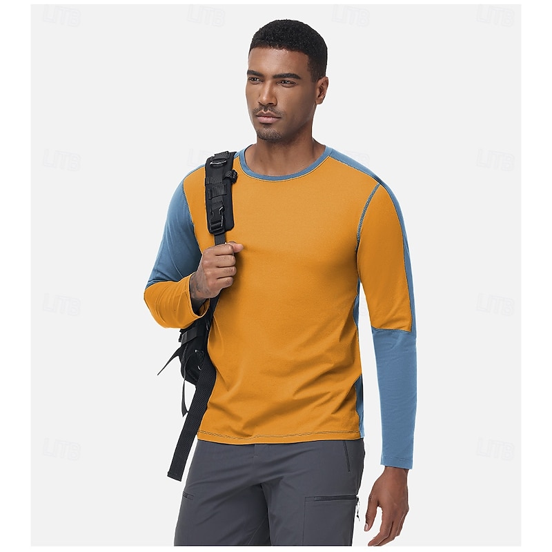 Men's Workout Tops Long Sleeve Bike Tee Tshirt with 3 Rear Pockets Lightweight Materials Sports Yellow Blue Dark Blue Clothing Apparel3