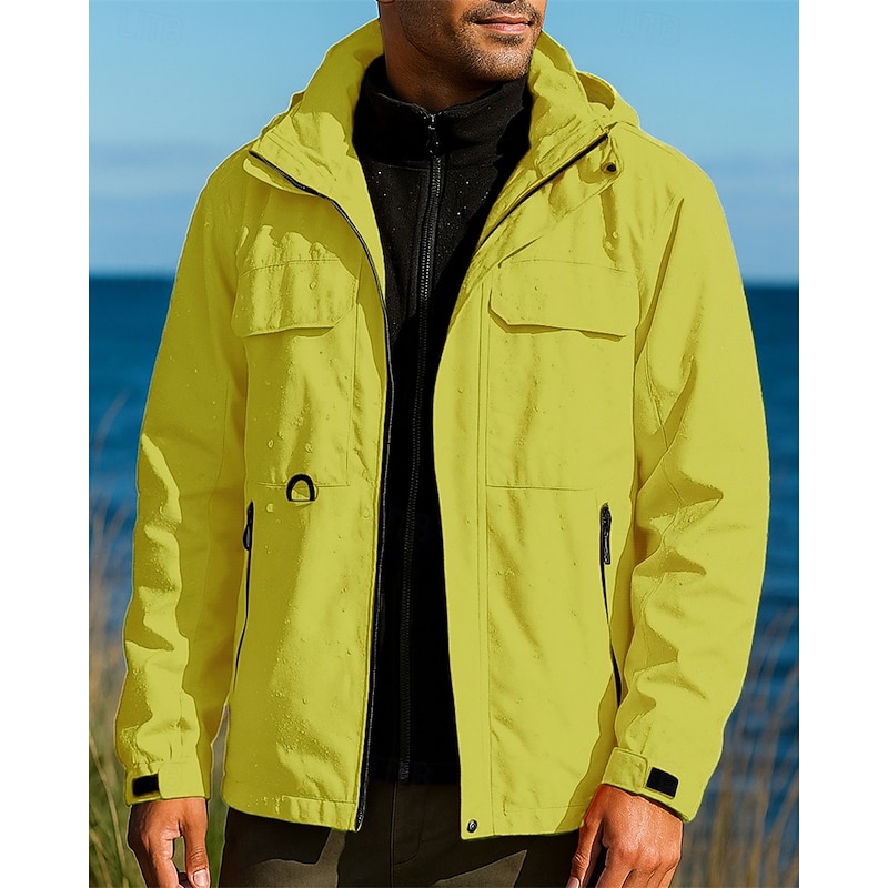 Men's Hiking Jacket Fleece Jacket 3 in 1 Jacket Winter Outdoor Thermal Warm Top Black White Orange Green Grey4