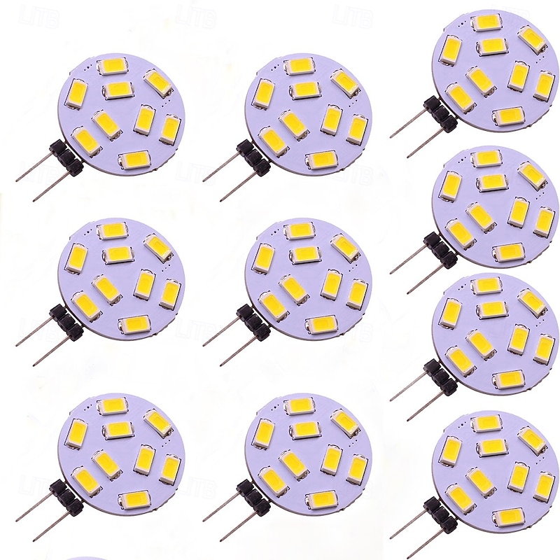 G4 LED Disc Bulb 2W AC DC 12V 24V Under Cabinet Puck Light Bulbs G4 LED T3 20W Halogen JC Bulb Replacement 10Pcs