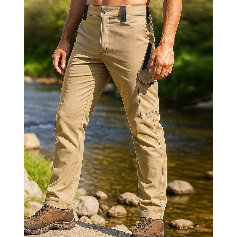 Men's Cargo Pants Hiking Pants Trousers Softshell Pants Outdoor Regular Fit Waterproof Windproof Bottoms Pocket Black Green Camping / Hiking Running S M L XL XXL3