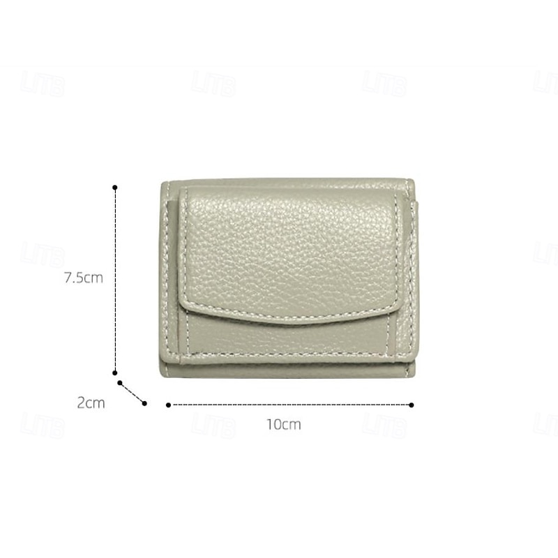 Folding Mini Wallet Japanese Style Litchi Texture Women Card Holder Coin Purse Compact Small Wallet for Students Stylish and Practical Everyday Use2