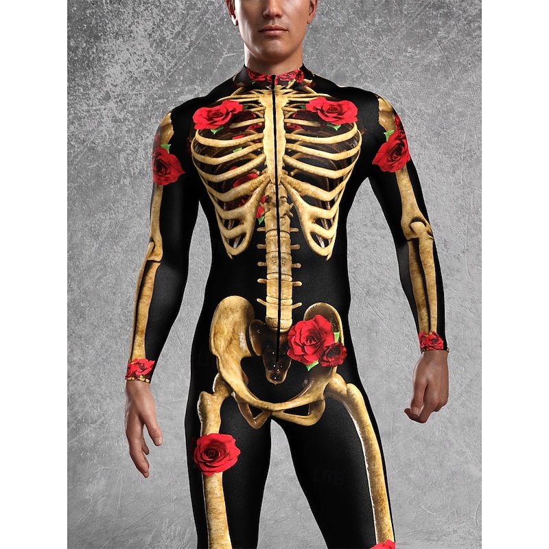 Skeleton Skull Halloween Party Costume Bodysuits Full Body Catsuit Carnival Costume Full Body Suit One Piece Scary Costume Kid's Adults' Men's Women's Boys' Carnival Masquerade Mardi Gras Performance4