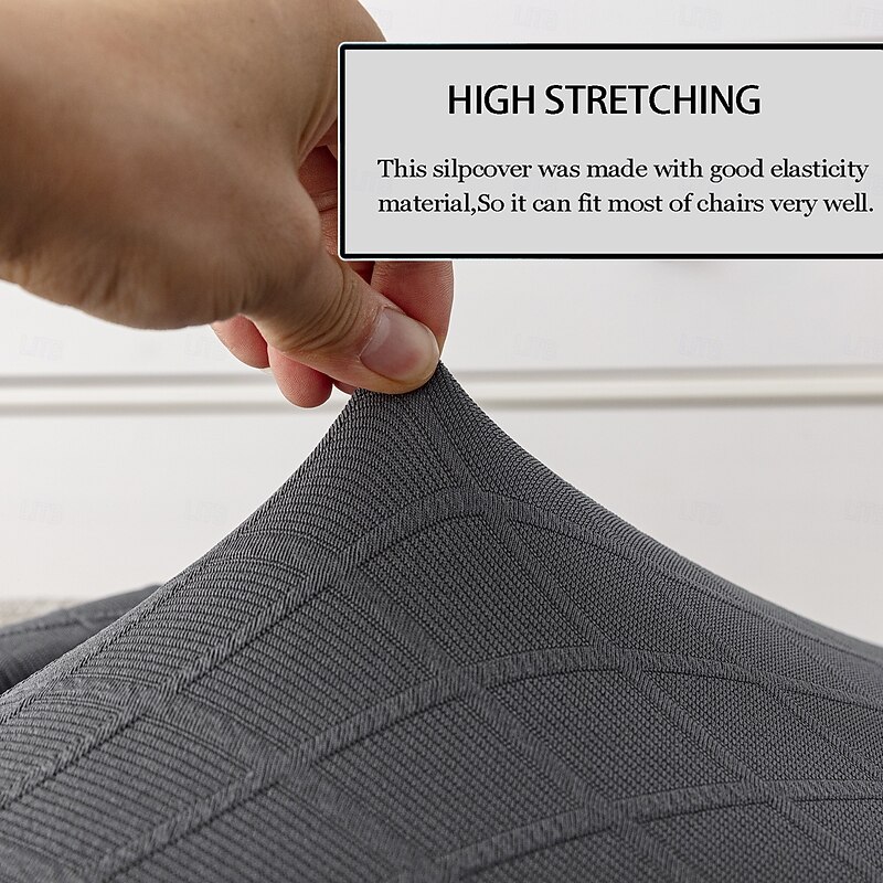 Waterproof Stool Chair Covers, Diamond Jacquard Spandex Dining Chair Slipcovers, All-Season Universal Stretch Seat Covers for Banquet, Wedding, and Home Decoration4