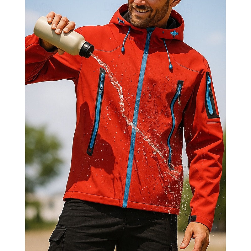 Men's Windbreaker Hiking Jacket Hiking Fleece Jacket Winter Outdoor Thermal Warm Waterproof Windproof Fleece Jackets Hunting Climbing Camping / Hiking / Caving Black Navy Blue Royal Blue Orange3