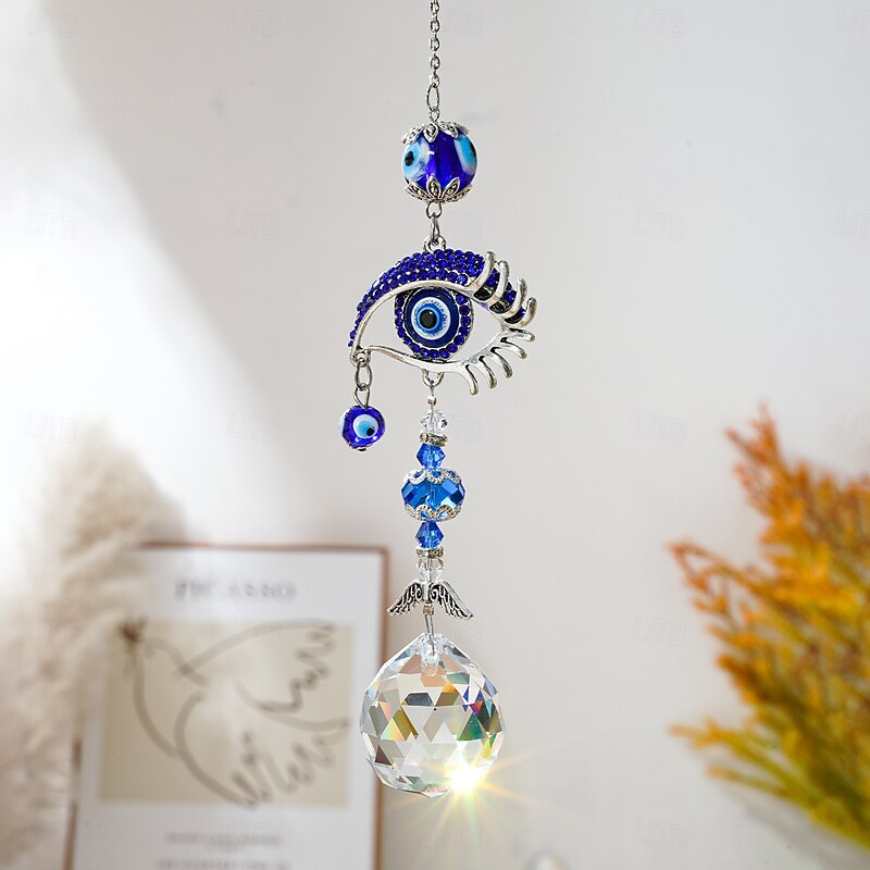 1PC Devil's Eye Crystal Sun Catcher Decorative Pendant Suitable for Hanging Decoration and Warm Gifts in Gardens Terraces Courtyards Porches and Balconies. It Can Be Used Both Indoors and Outdoor3