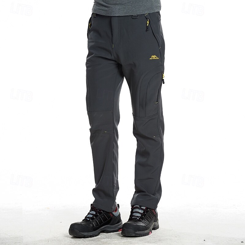 Men's Hiking Pants Trousers Waterproof pants Softshell Pants Winter Outdoor Regular Fit Waterproof Windproof Bottoms Zipper Pocket Dark Grey Black Camping / Hiking Running S M L XL XXL4