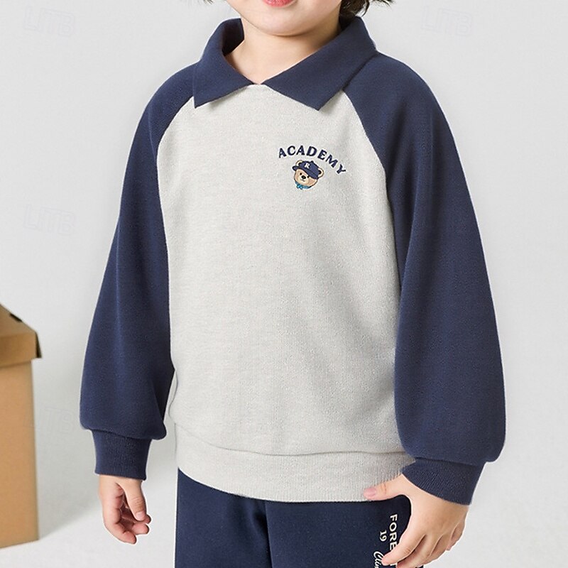 Kid's Girl's Unisex Baseball Jackets Outerwear Color Block Long Sleeve Comfort Coat Outdoor Cotton Fashion Daily Orange Gray Spring Fall 4 years+4