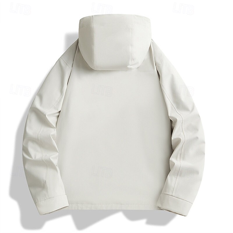 Women's Fleece Jacket Casual Jacket Waterproof Rain Jackets Rain Coats Waterproof Comfortable Zipper Pocket Casual Plain Outdoor Vacation Street Daily Wear Zipper Short Hooded Regular Fit Long Sleeve4