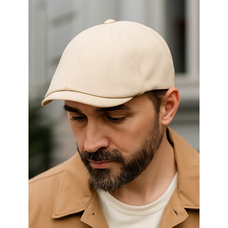Men's Cotton Flat Cap Vintage Newsboy Hat, Adjustable Gatsby Beret Cap for Christmas Parties, Winter Outfits and Casual Daily Wear3