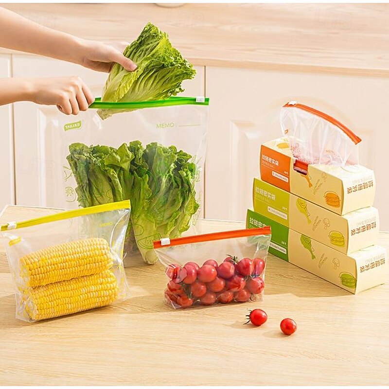 TAILI Reusable Food Storage Bags,Gallon Freezer Bags, Dishwasher Safe & Leakproof Reusable Gallon Bags, BPA Plastic Free Reusable Food Storage Bags for Meats, Veggies