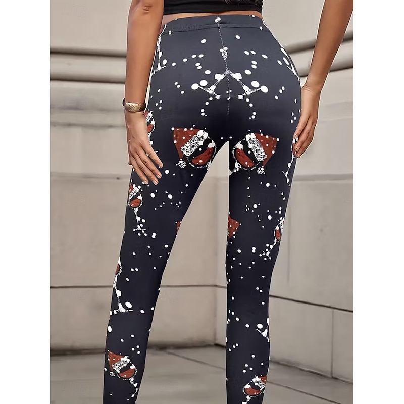 Women's Leggings Vacation Vintage Fashion Full Length High WaistPantsUgly Christmas Graphic Printing Thermal Warm Soft Breathable Stretchy Formal Outdoor Vacation Black Summer Spring Fall Winter3